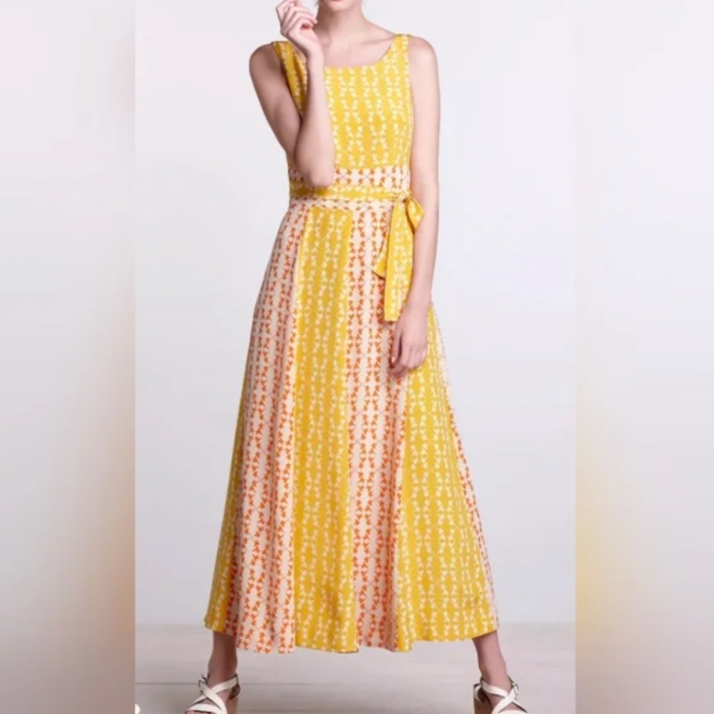 Charlotte by Charlotte Taylor Silk Maxi Hummingbird Dress, Anthropologie, Size 6